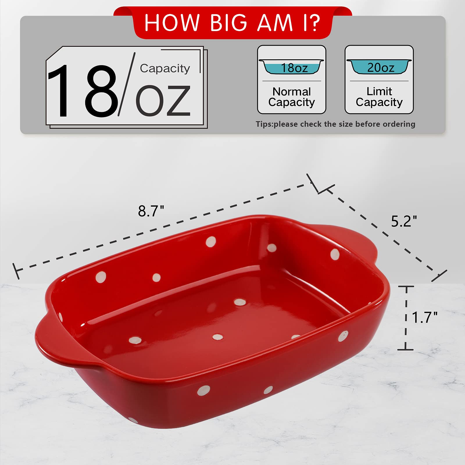 20 oz capacity AVLA casserole dish