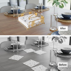Cocktail paper napkin holder in gold for kitchen dining area