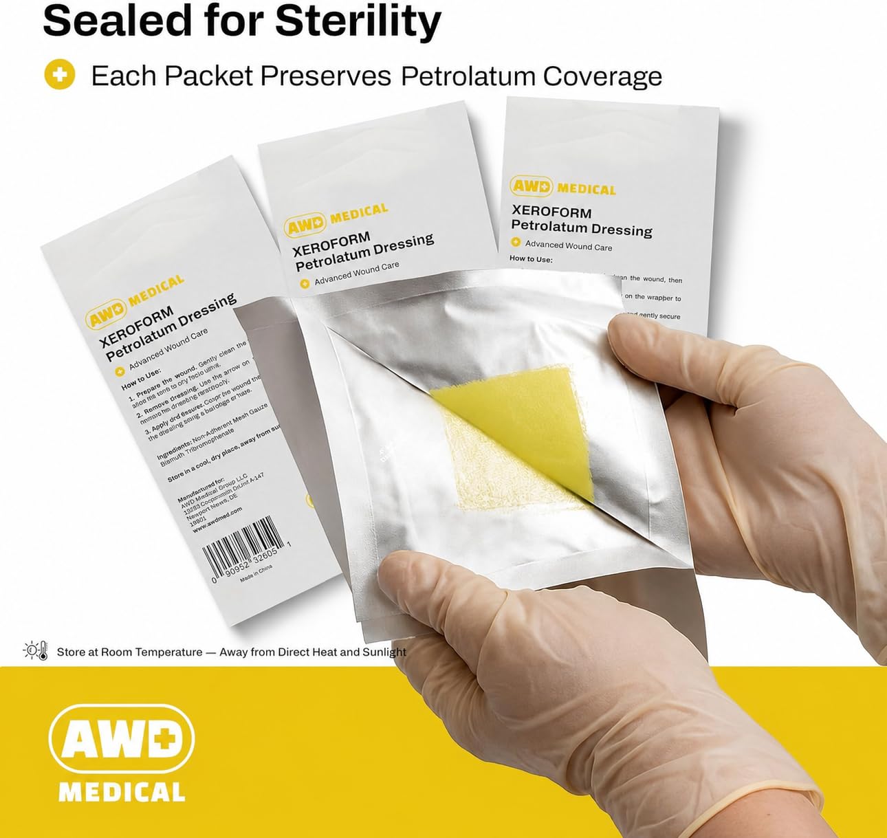4x4 inch Xeroform dressing AWD Medical petrolatum 25 count image 7