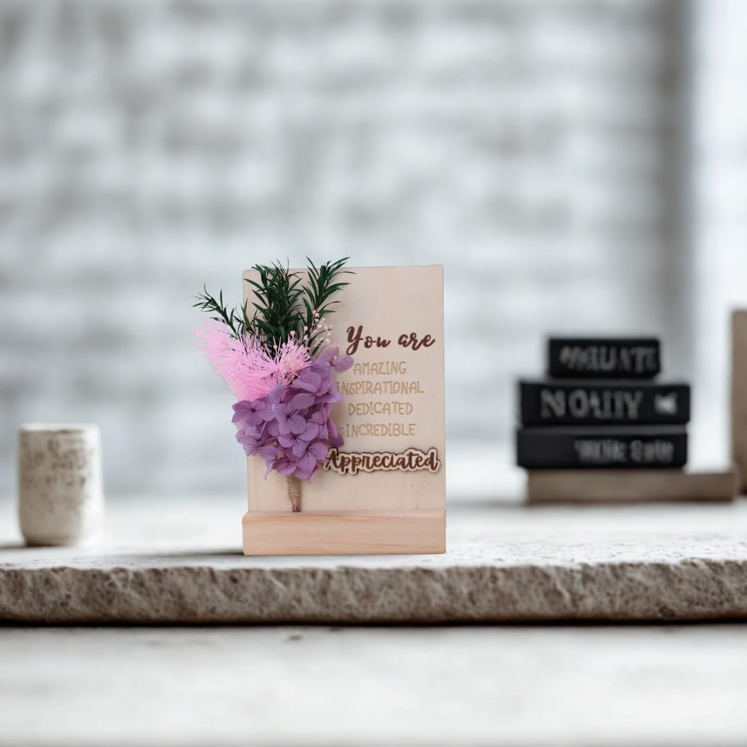 Wood desk sign engraved You Are Amazing Inspirational Dedicated Incredible