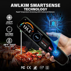 IP68 immersion-rated thermometer with tempered glass display