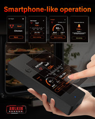 Eight sensors monitor food core and ambient temperatures