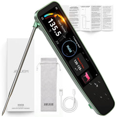 AWLKIM 0.5s instant read meat thermometer with 3.8 inch touchscreen