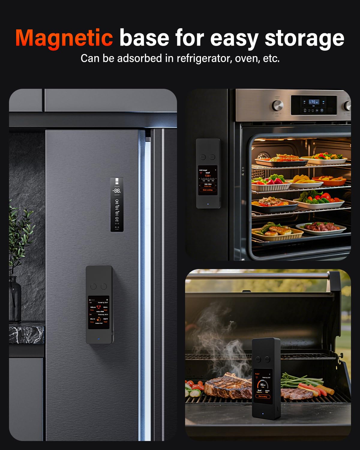 10 meat presets with USDA-style targets and alarm