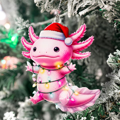 axolotl christmas ornament festive colors packaging