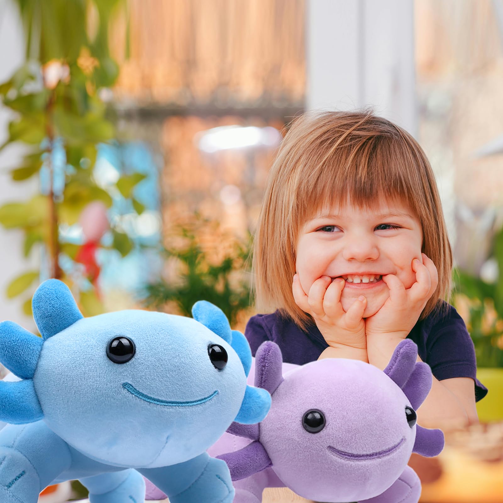 Axolotl plush toy gift blue DYBFONO