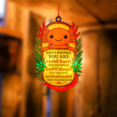 Axolotl Suncatcher Ornament close up