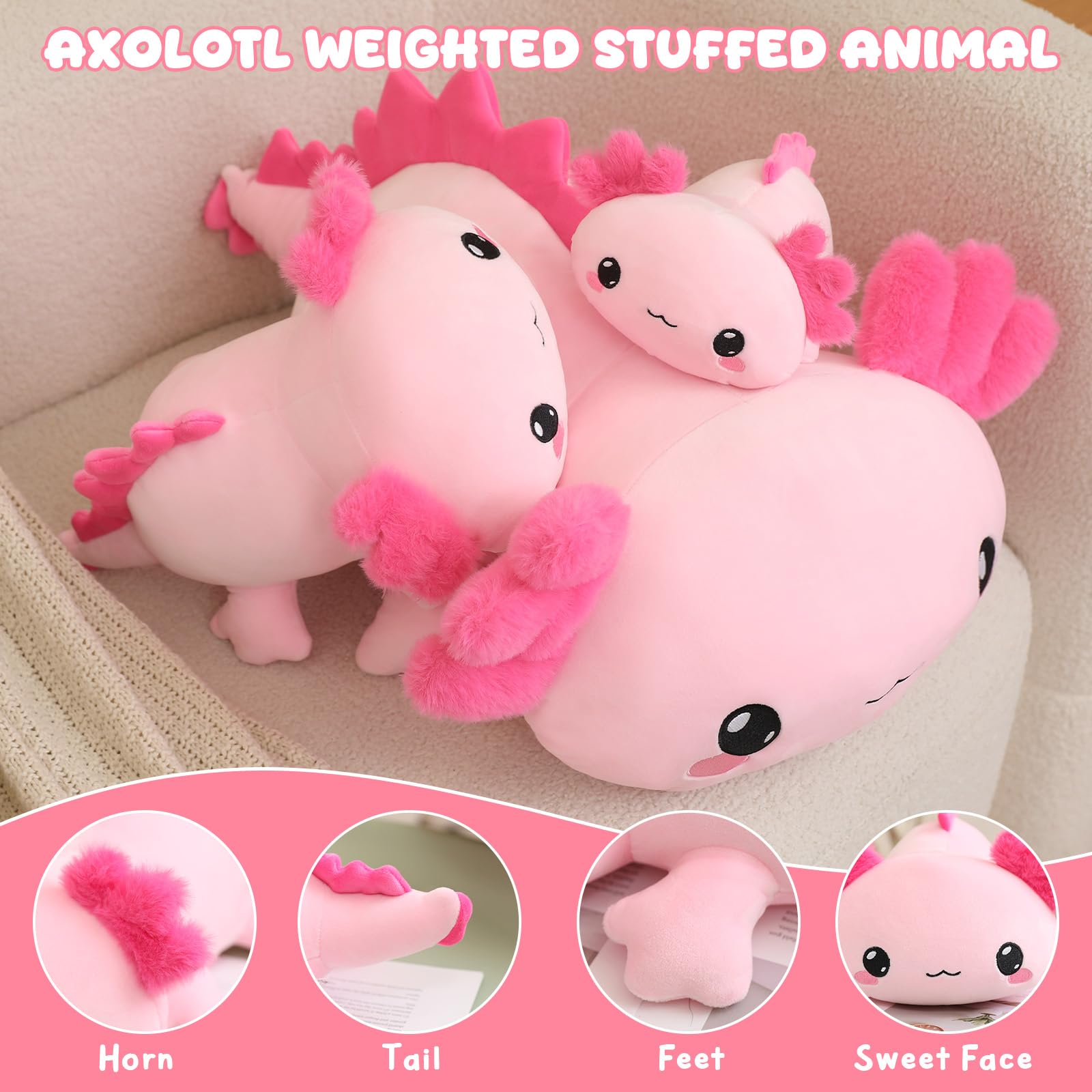 Axoltol plush decorative pillow suitable for snuggling