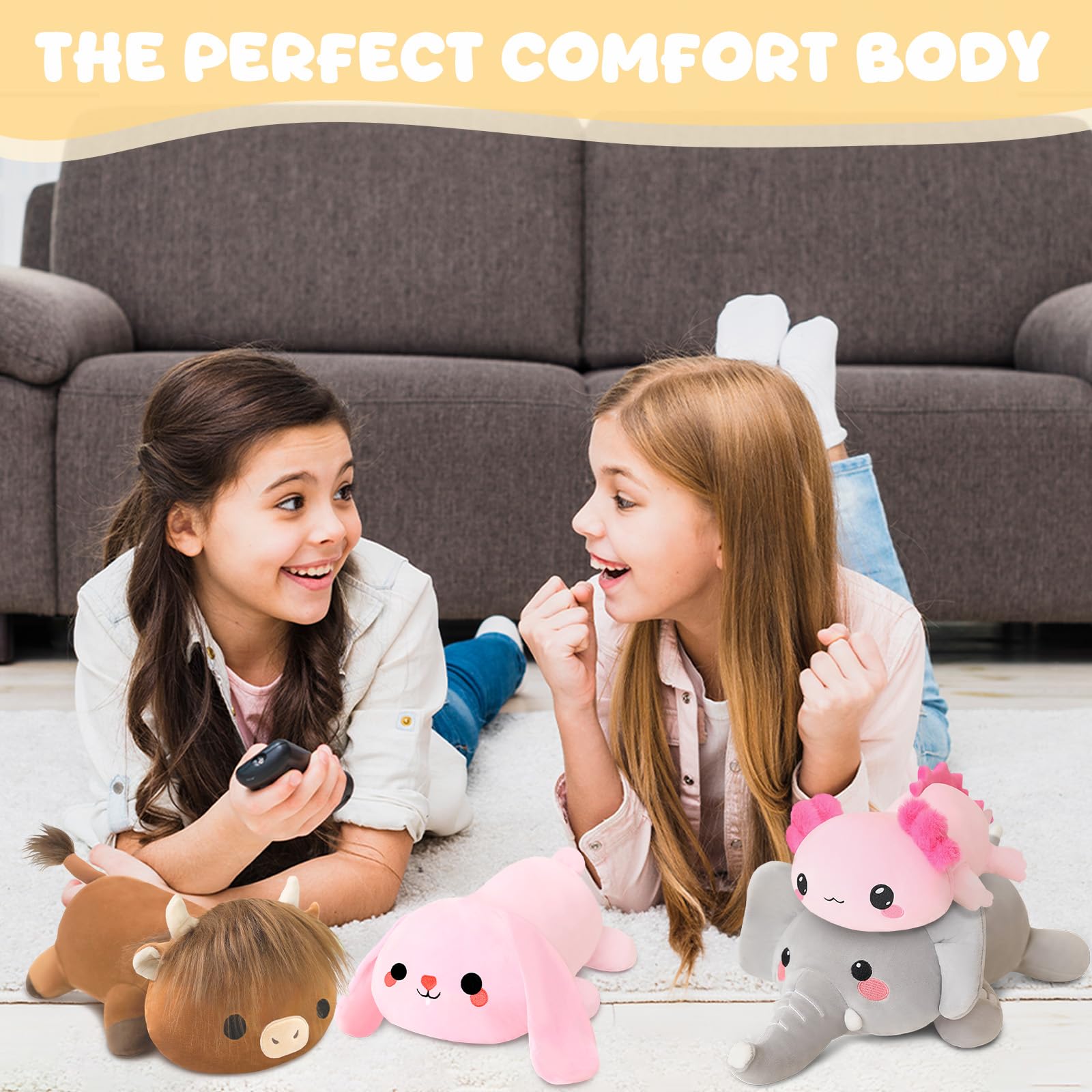 Compact TOYSYM weighted plush axolotl gift for teens