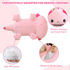 Weighted axoltol plush with durable stitching and soft fabric