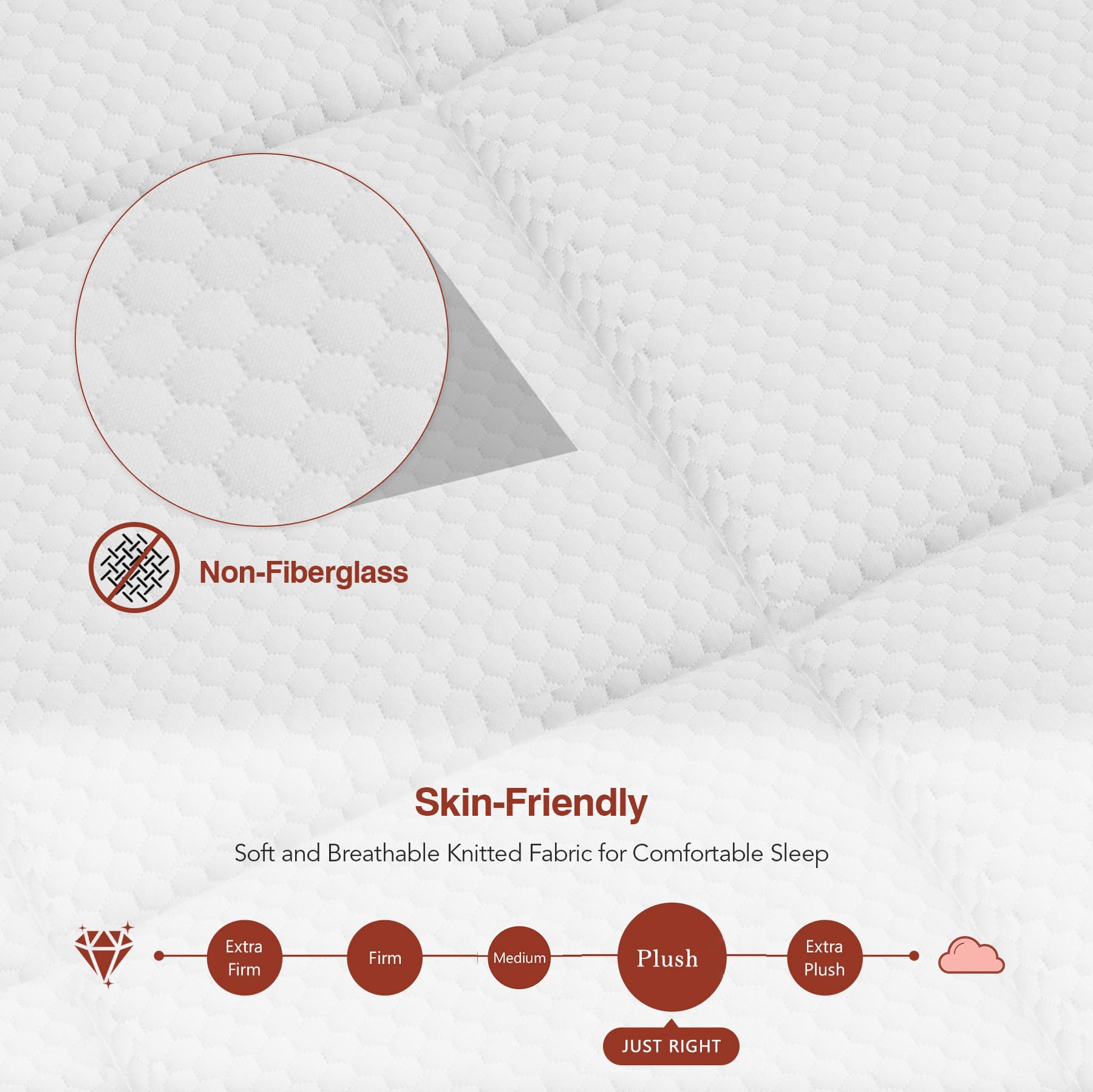 Plush soft king mattress with enhanced edge support