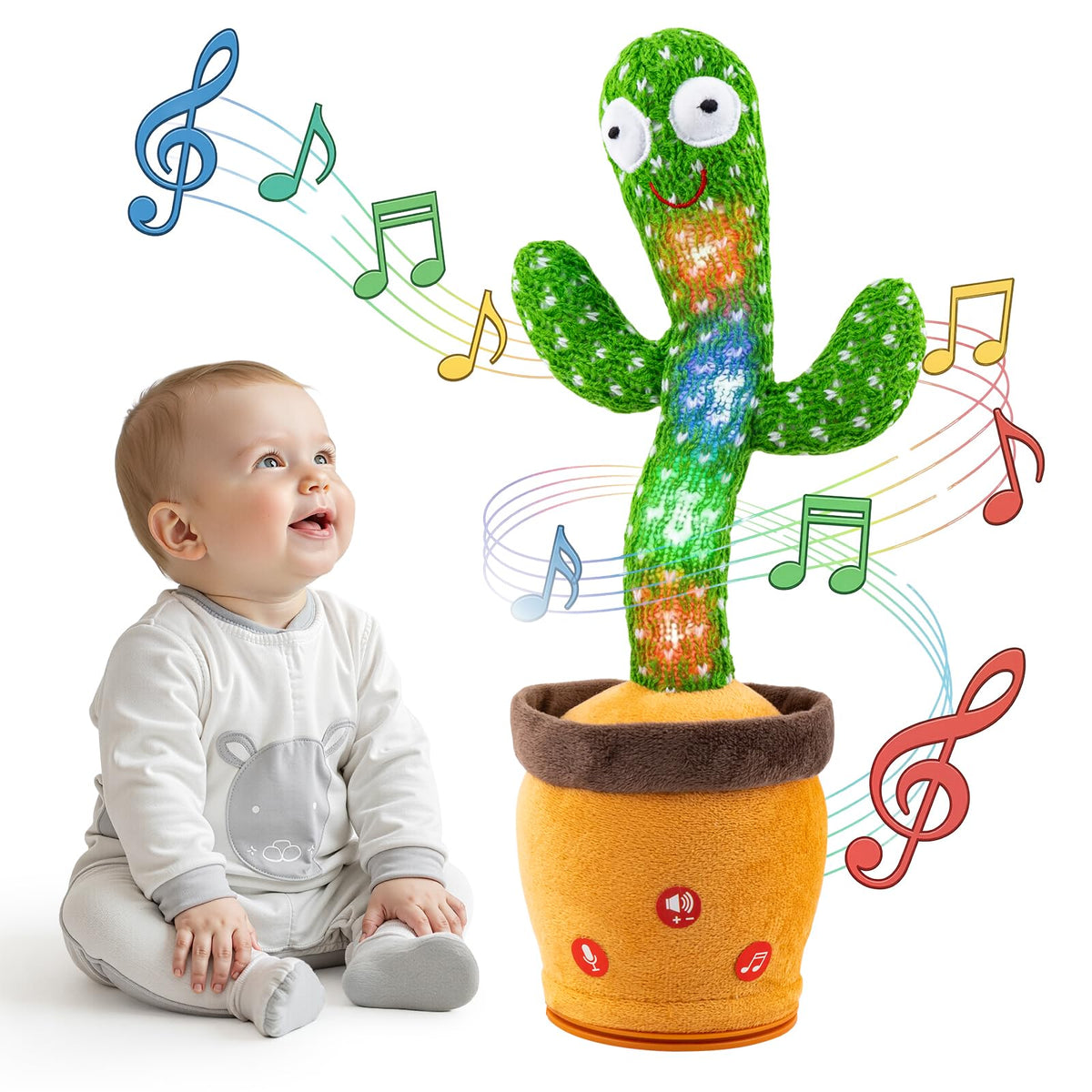 Ayeboovi dancing talking cactus toy for babies