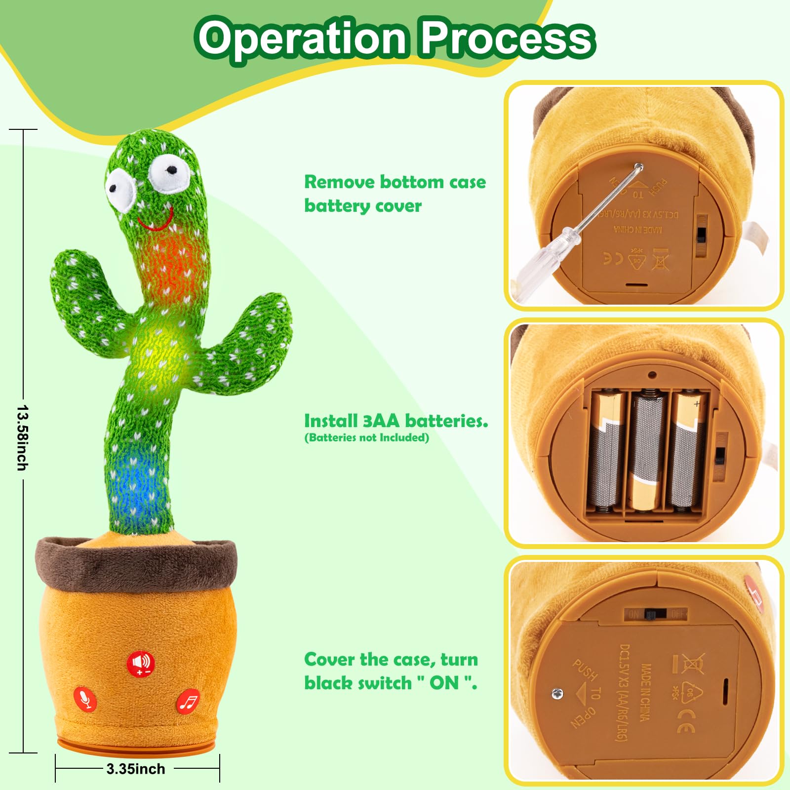 Ayeboovi soft baby cactus toy for toddlers