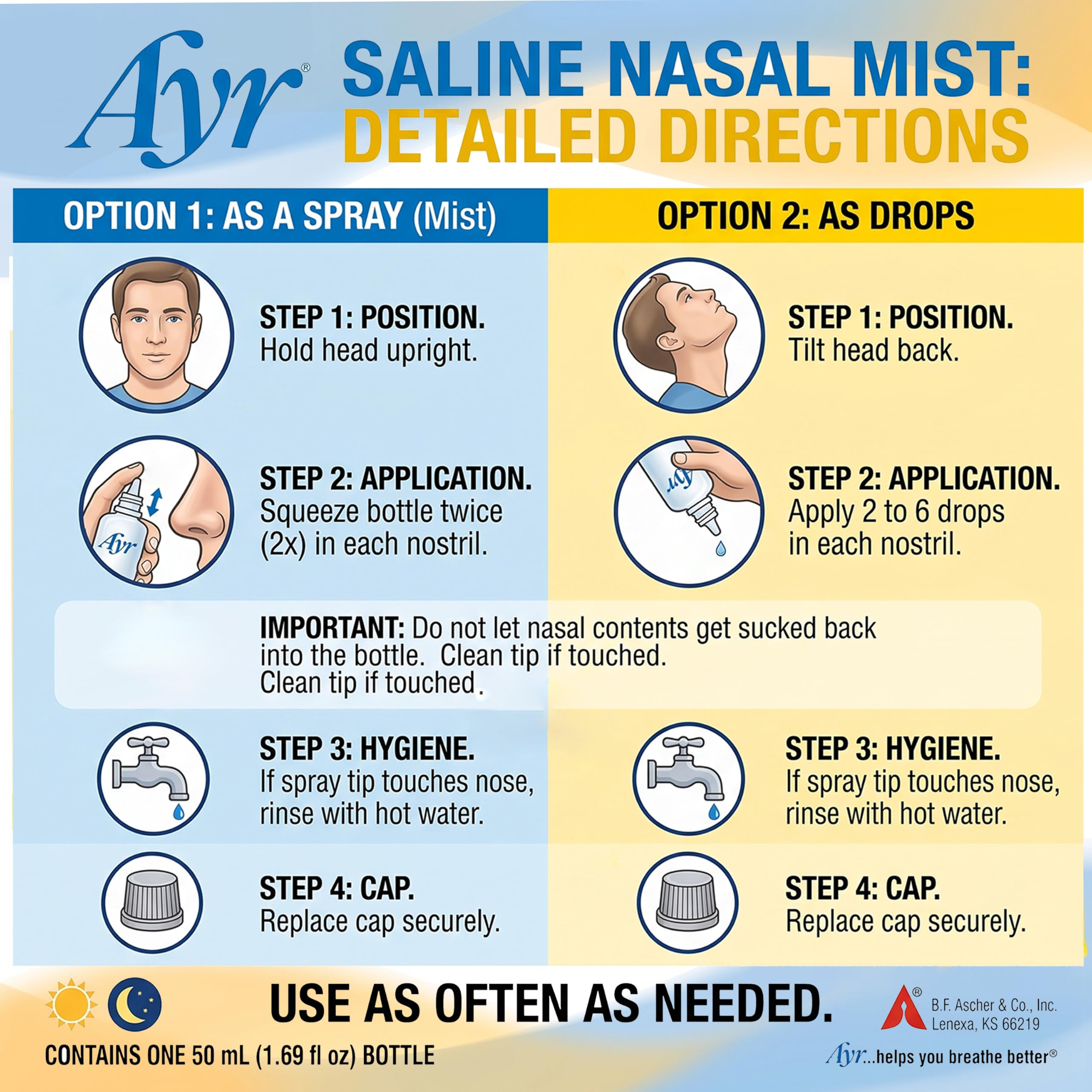 Ayr Nasal Mist non medicated 50 mL bottle