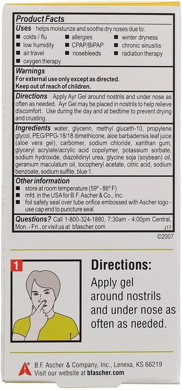 Pack of 3 Ayr saline nasal gel Aloe daily use
