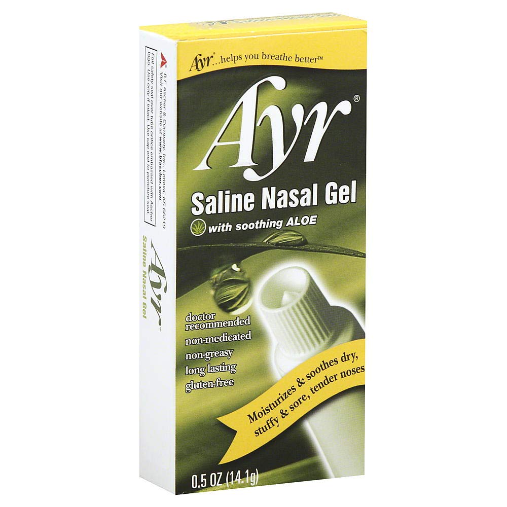 Ayr Saline Nasal Gel with Aloe 0.5 oz Pack of 6