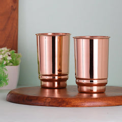 Glossy finish copper tumbler comfortable grip