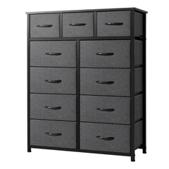 AZL1 Life Concept 11-Drawer Dresser with wooden top in dark grey