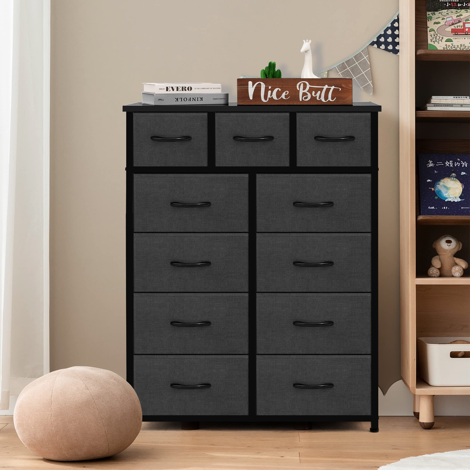 Fabric storage tower with textured fabric bins by AZL1 Life Concept
