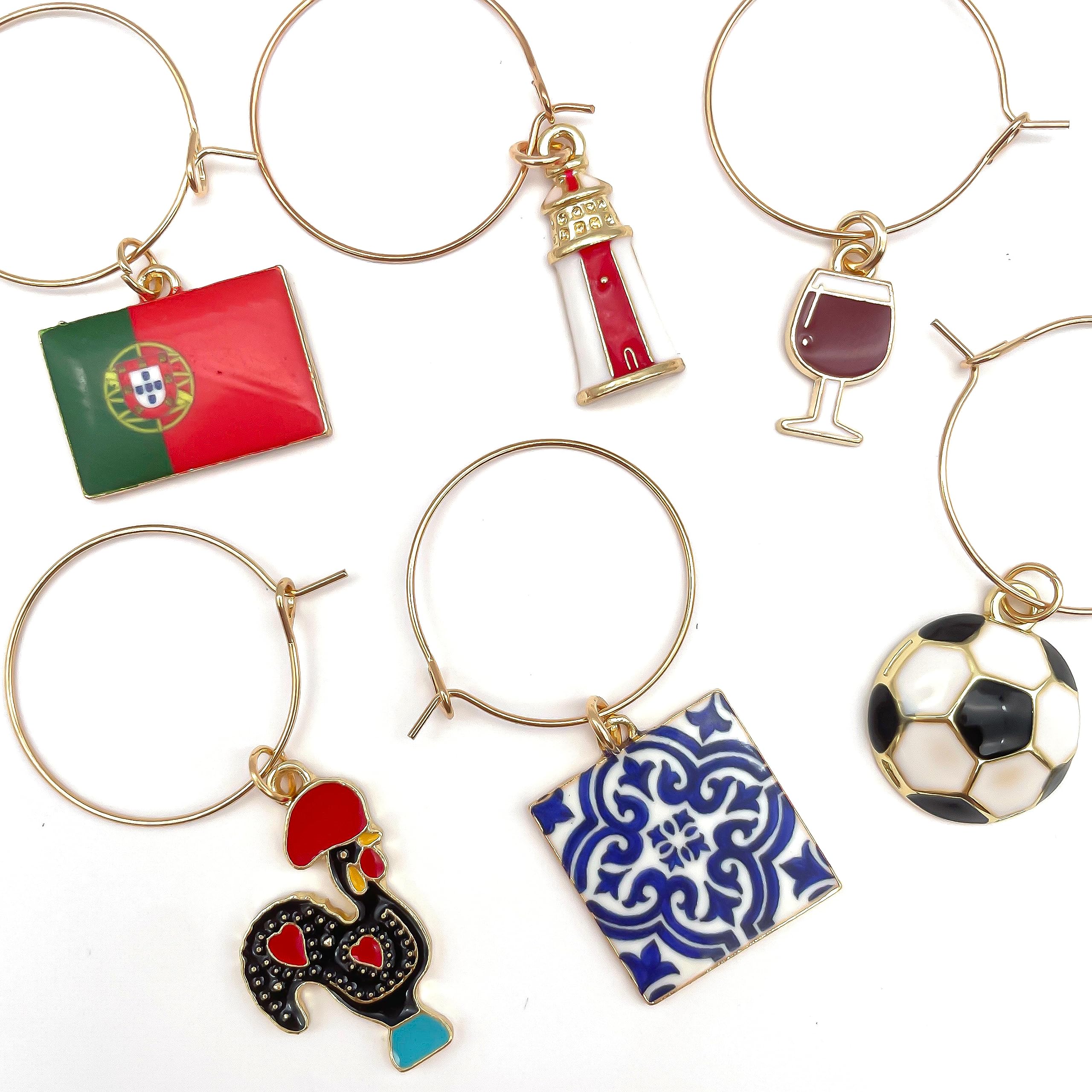 Portugal flag charm from Serendipity Portugal Wine Charms set