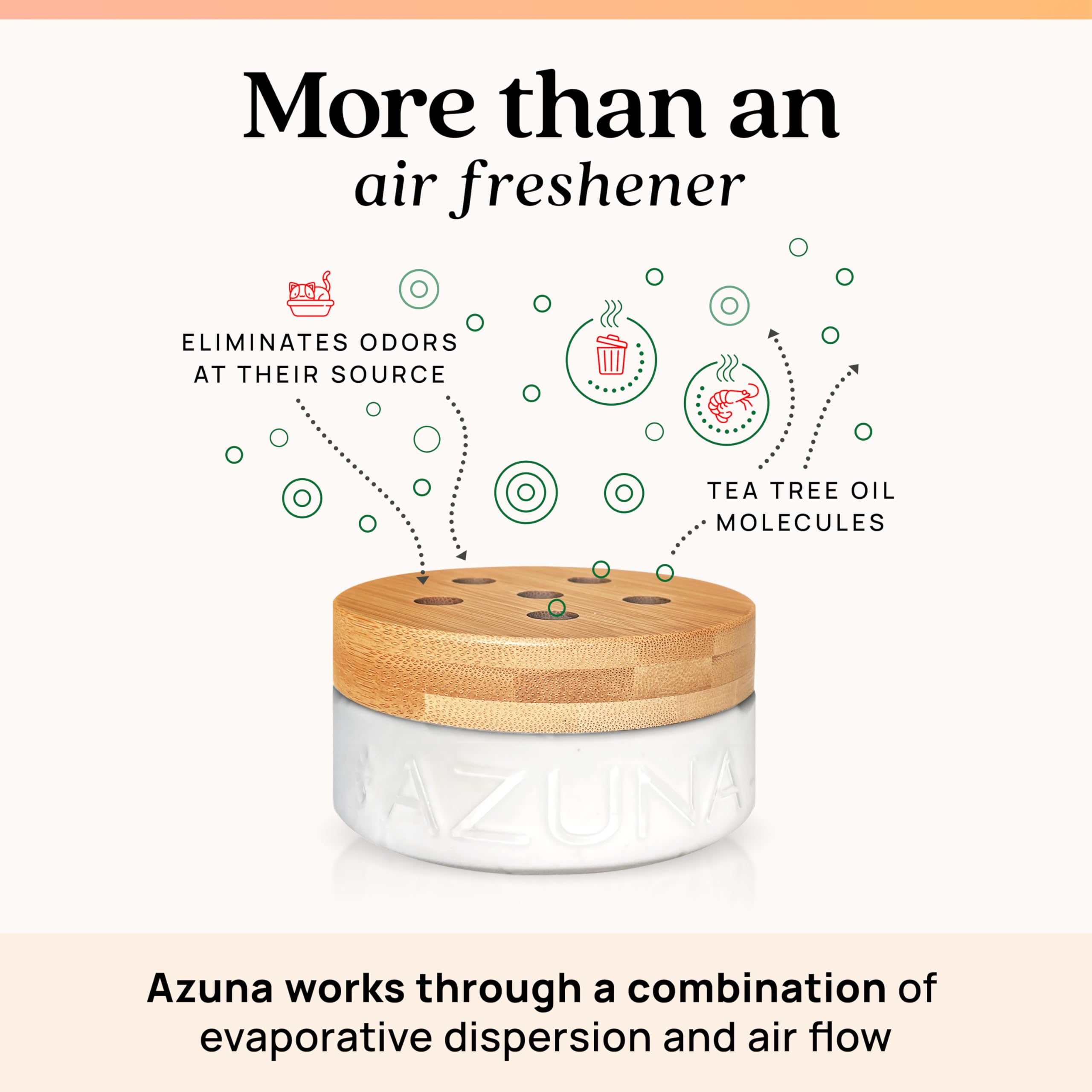 Azuna Tea Tree Oil odor eliminator jar 12oz gel refill