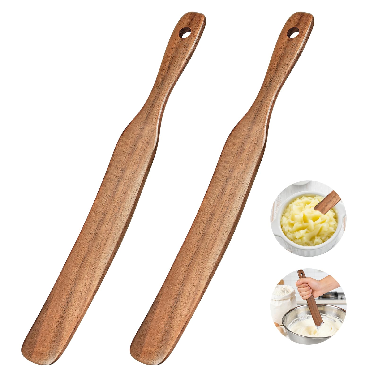 Azureblue Spurtle Spatula two piece teak wood set