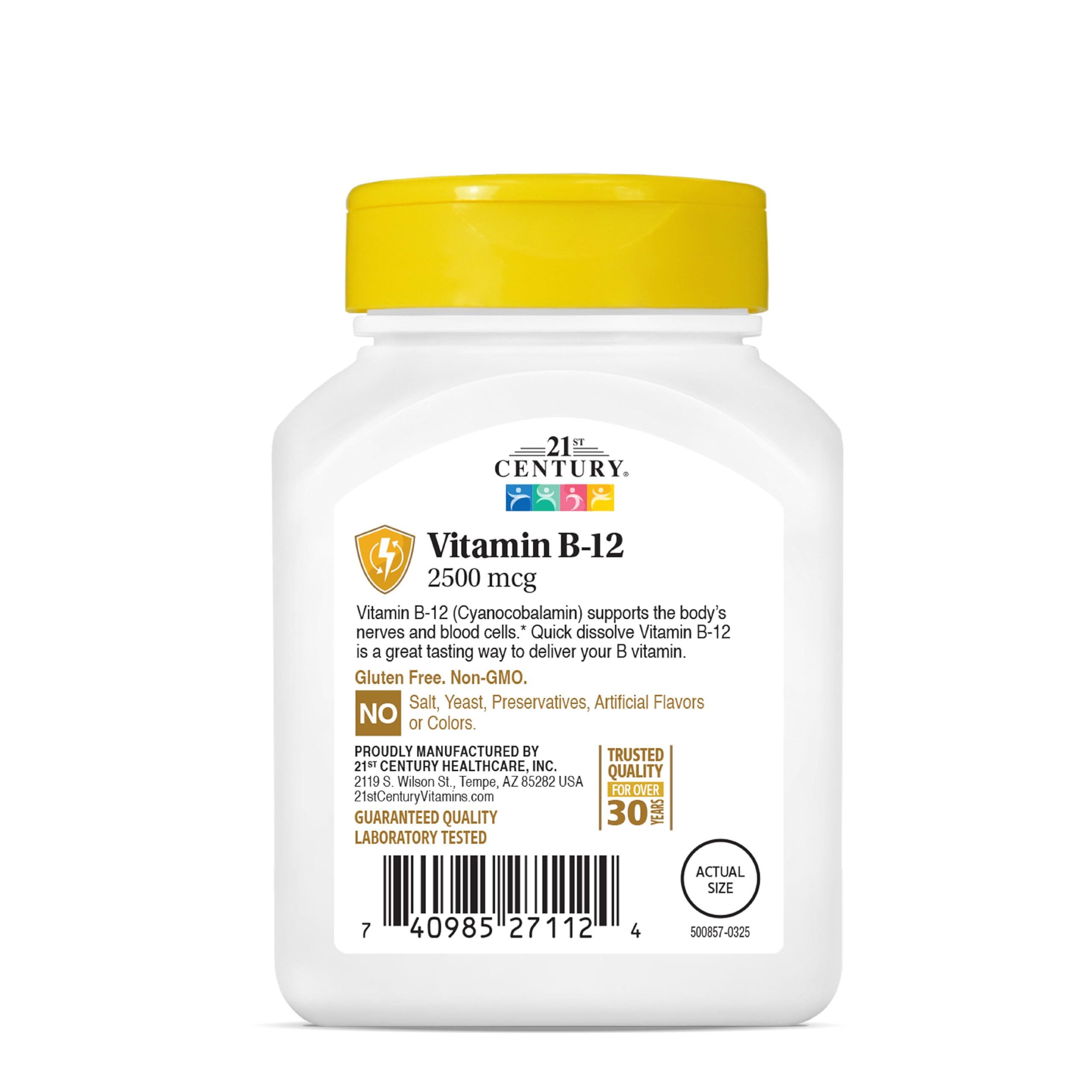 FDA registered facility B12 2500mcg tablets alt text