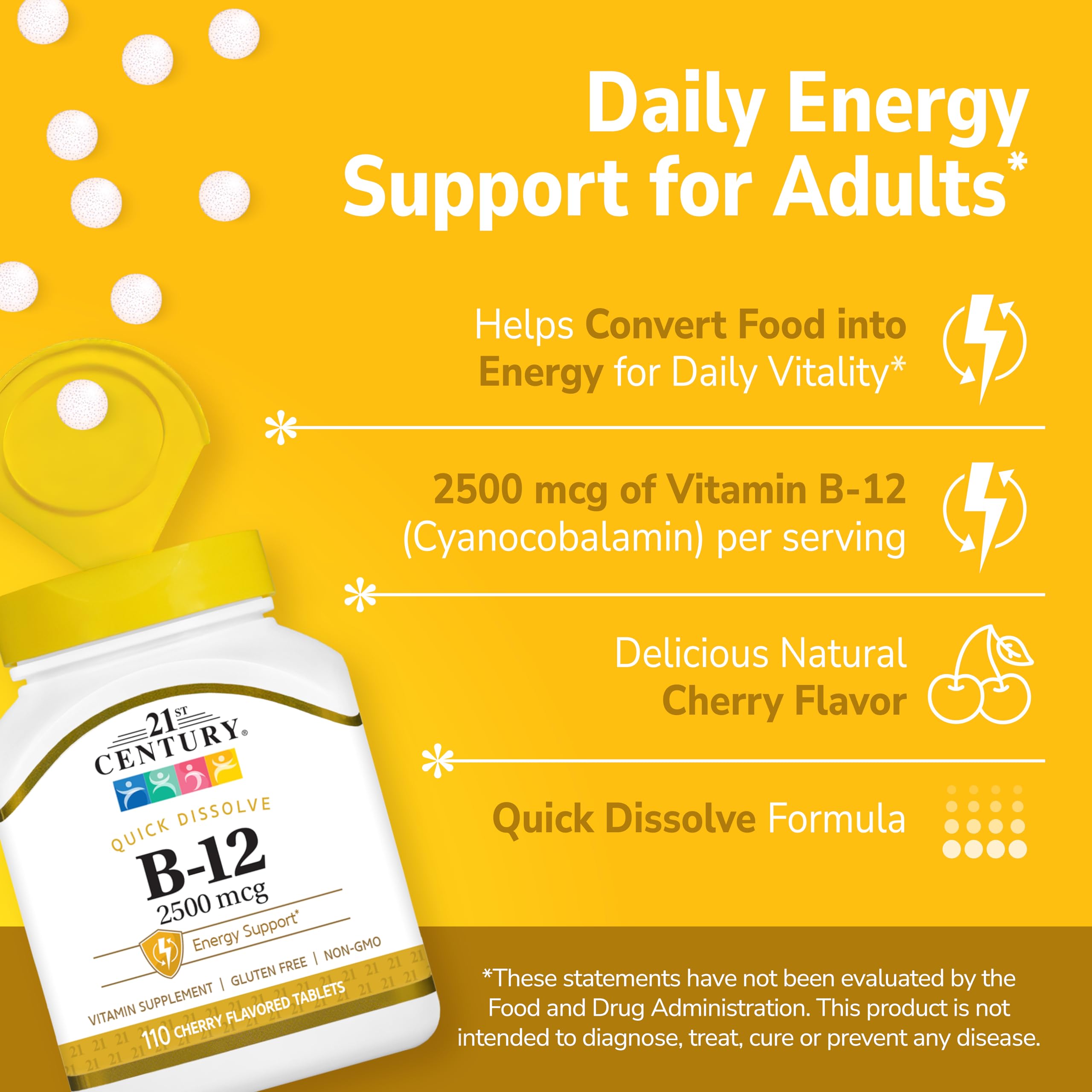 B12 2500mcg sublingual tablets bottle label