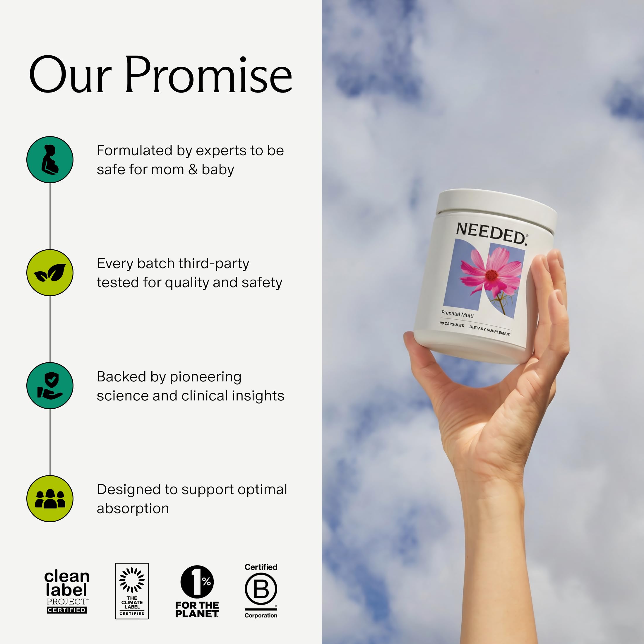 US produced prenatal vitamins with third party testing