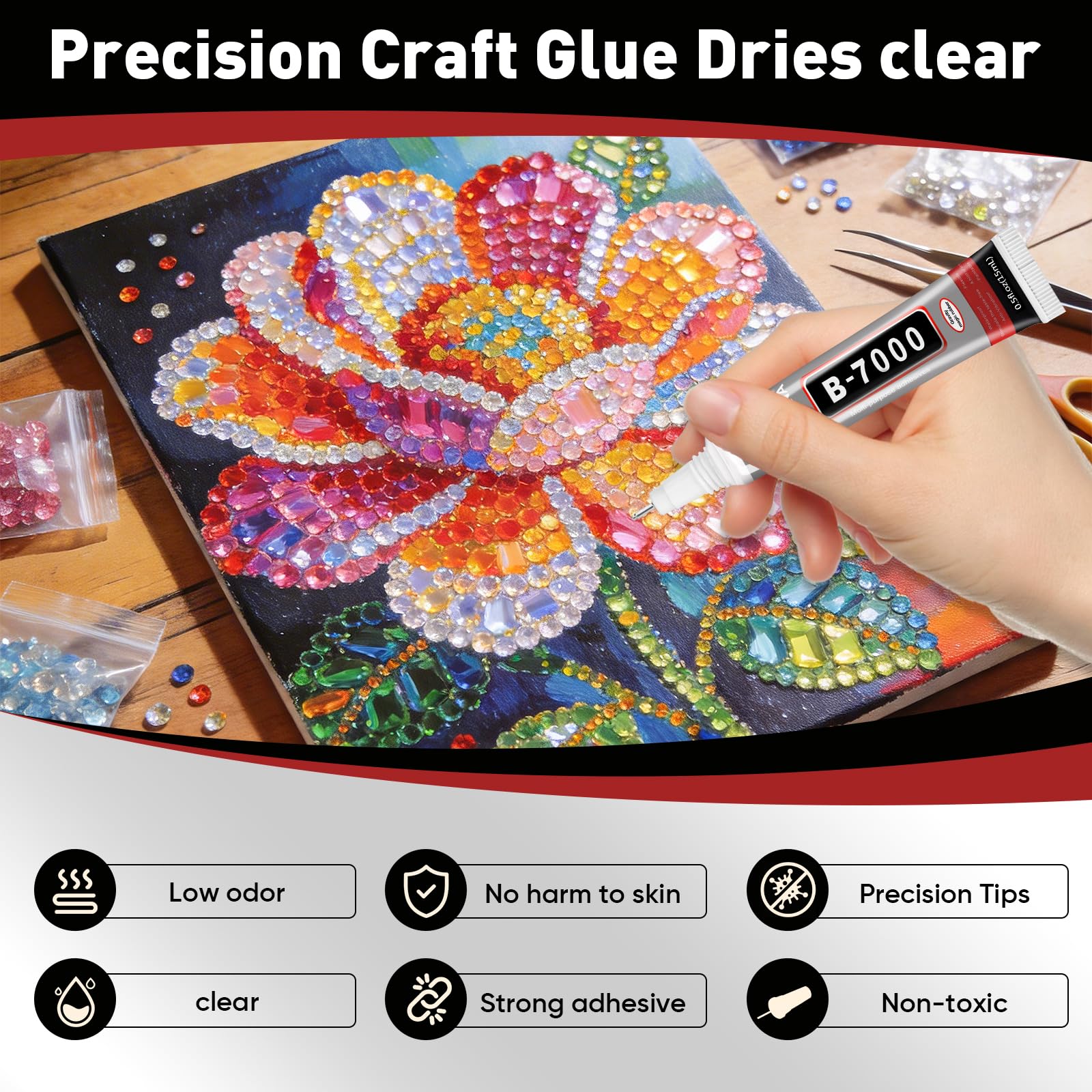 16 pcs 15ml B7000 glue for nail art and jewelry making