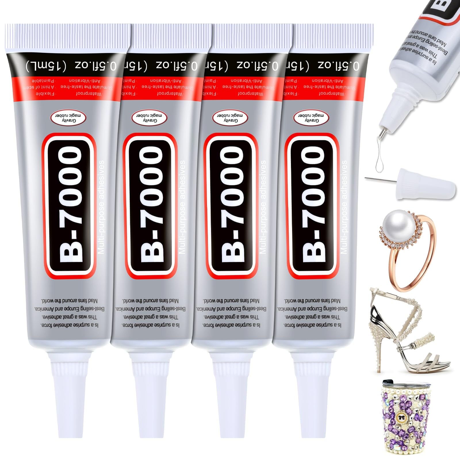 B7000 Glue Clear for Rhinestones 4pcs 15mL with precision tip