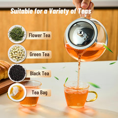 Baalaka glass teapot for blooming tea and loose leaf brewing