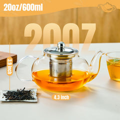 Baalaka Glass Teapot stovetop safe 20oz