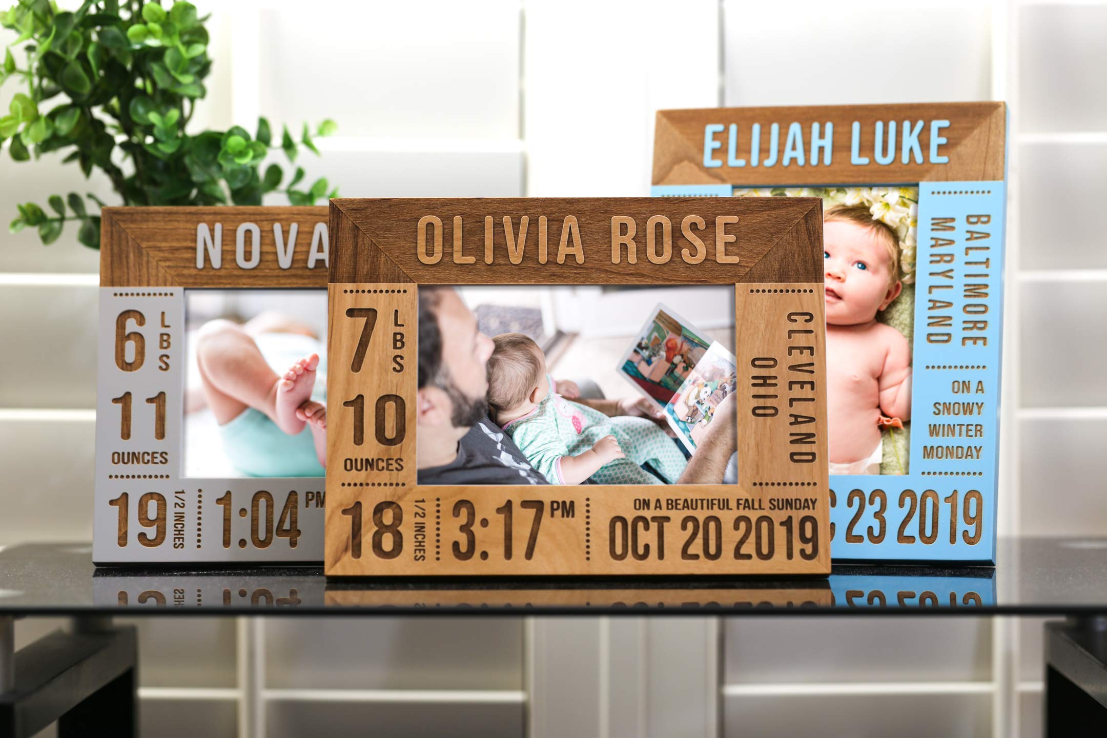 4x6 baby announcement picture frame with glass