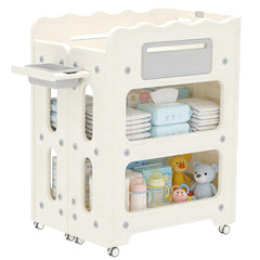 Baby Changing Table with lockable wheels for nursery use