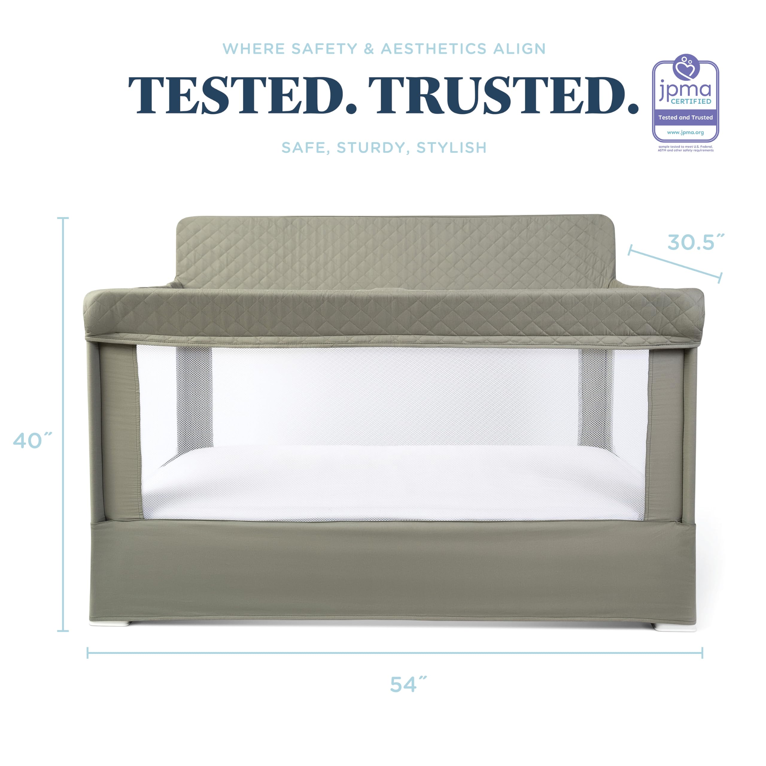 Lunaire crib by Baby Delight tool-free assembly Organic Sage