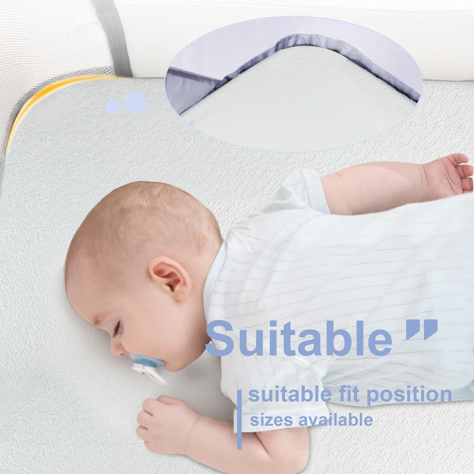 Waterproof TPU inner membrane on NeoBorn bassinet mattress pad