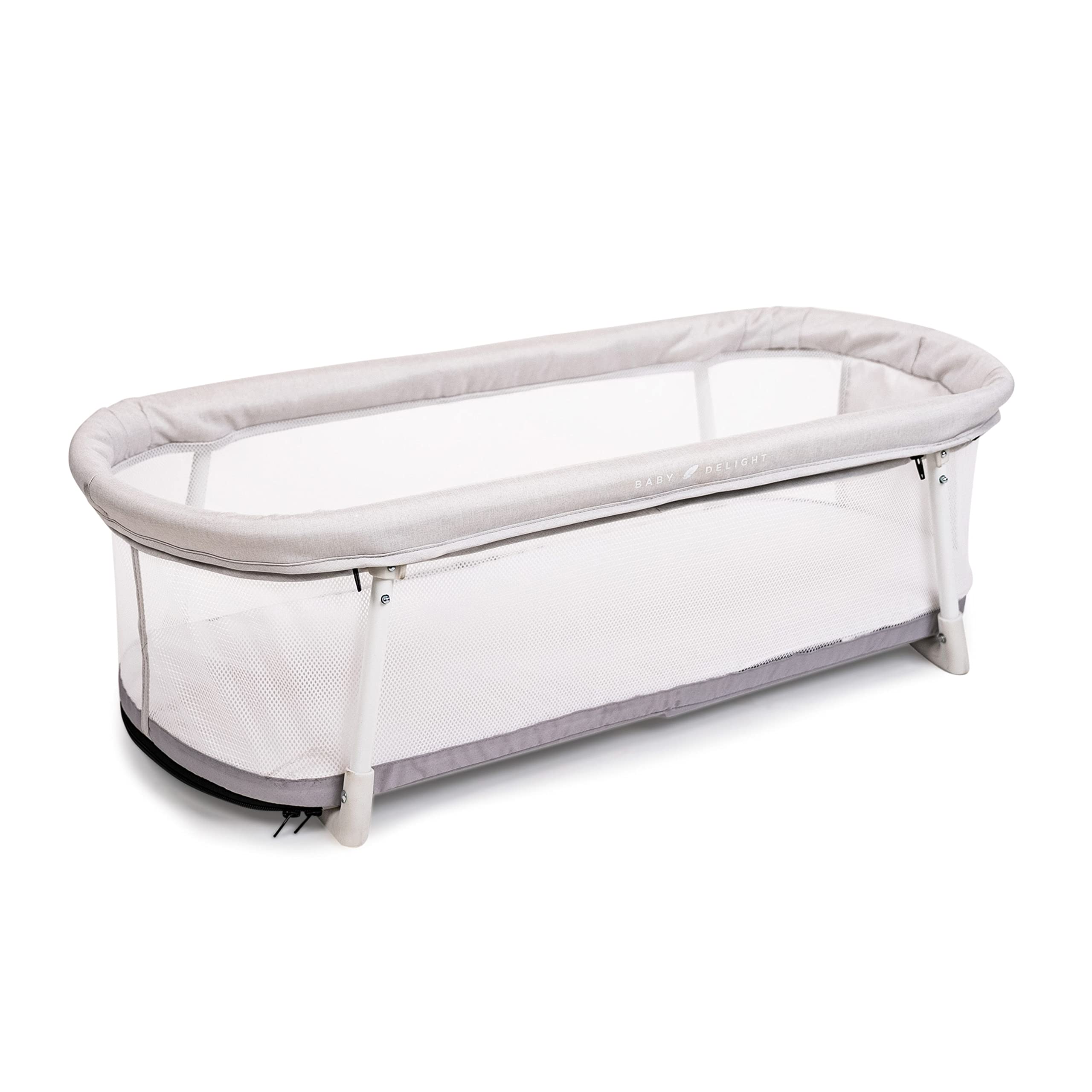 Baby Delight Snuggle Nest Bassinet driftwood grey fabric