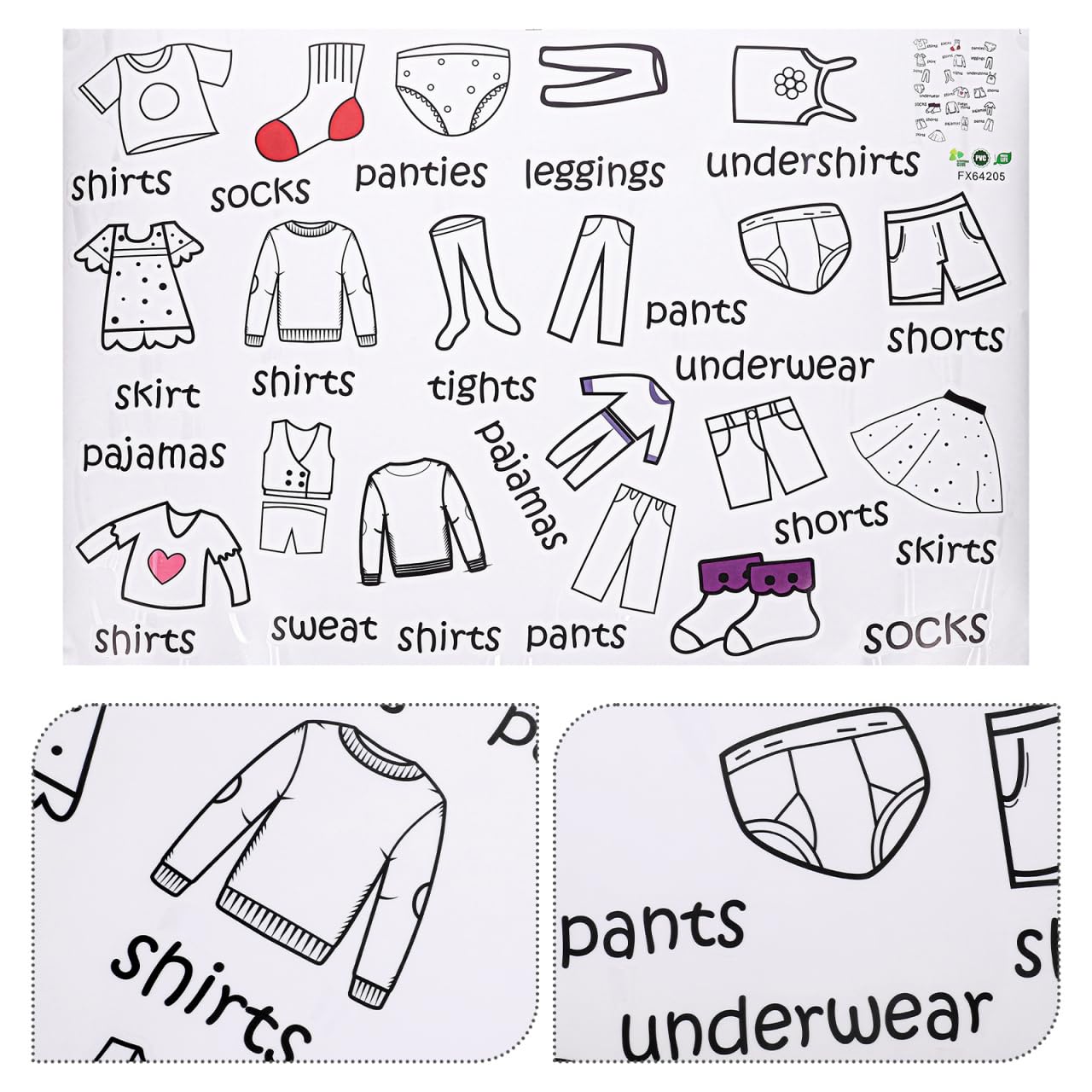 Baby drawer clothing sort labels design
