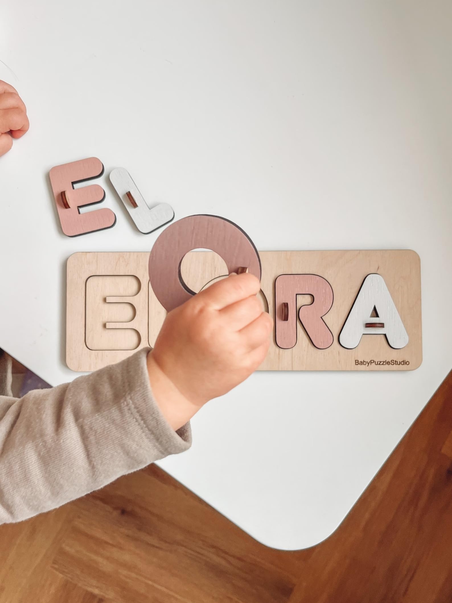 Baby gift custom name puzzle wood