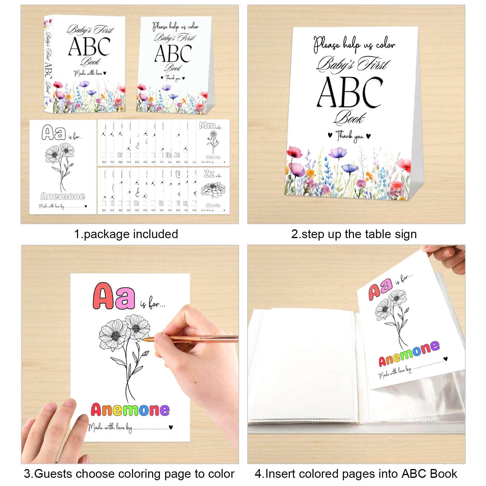 Table sign accessory for baby shower display