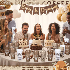 Ferrochef 16 oz coffee themed cups with lids