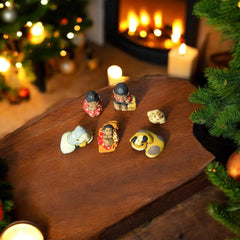 Clay nativity figures with natural paints