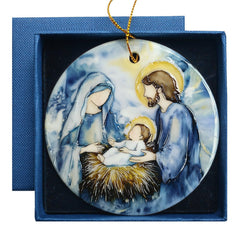 Baby Jesus Ornament decorative nativity scene on ceramic