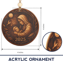 Baby Jesus nativity ornament 4-inch wooden piece