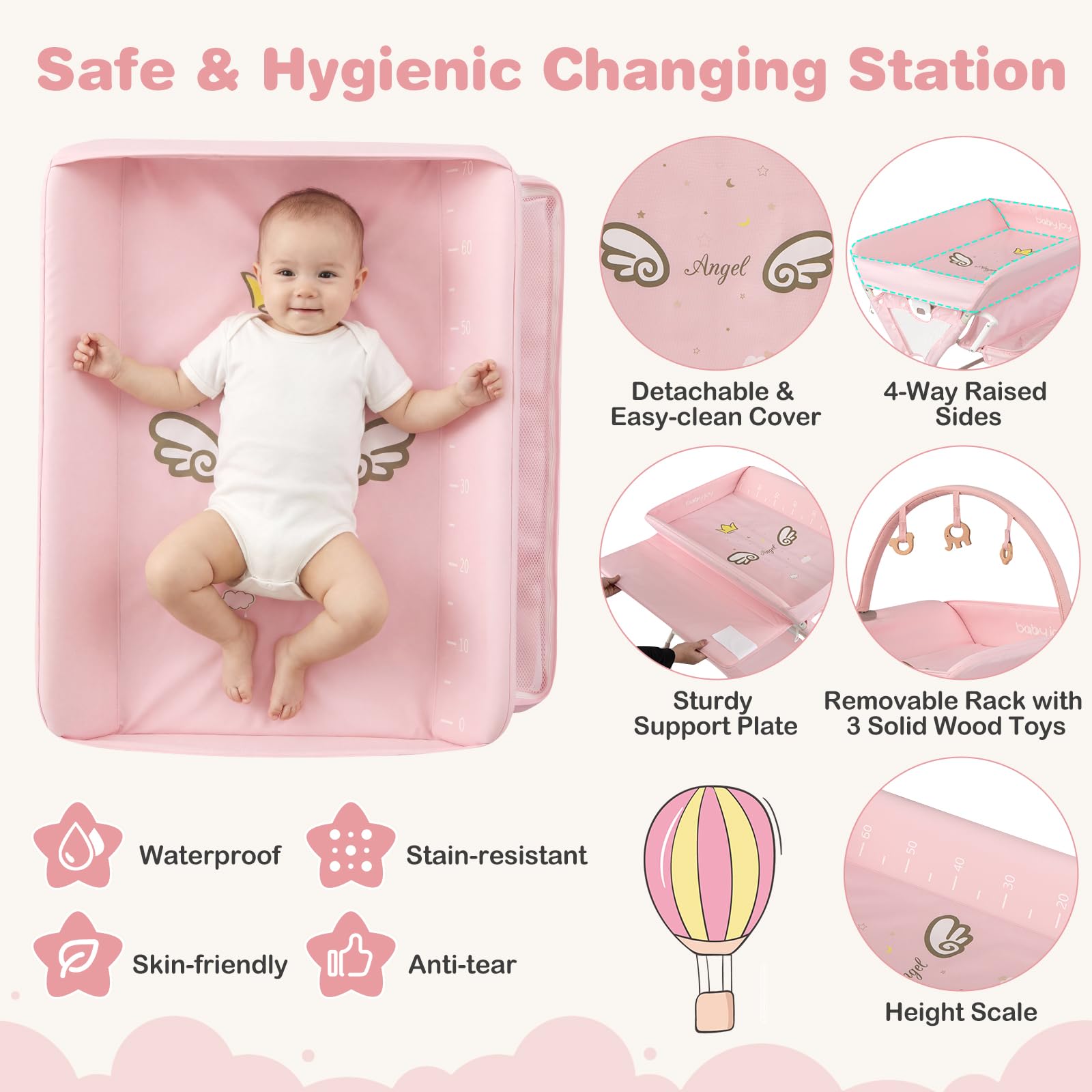 Changing table with wheels for mobility