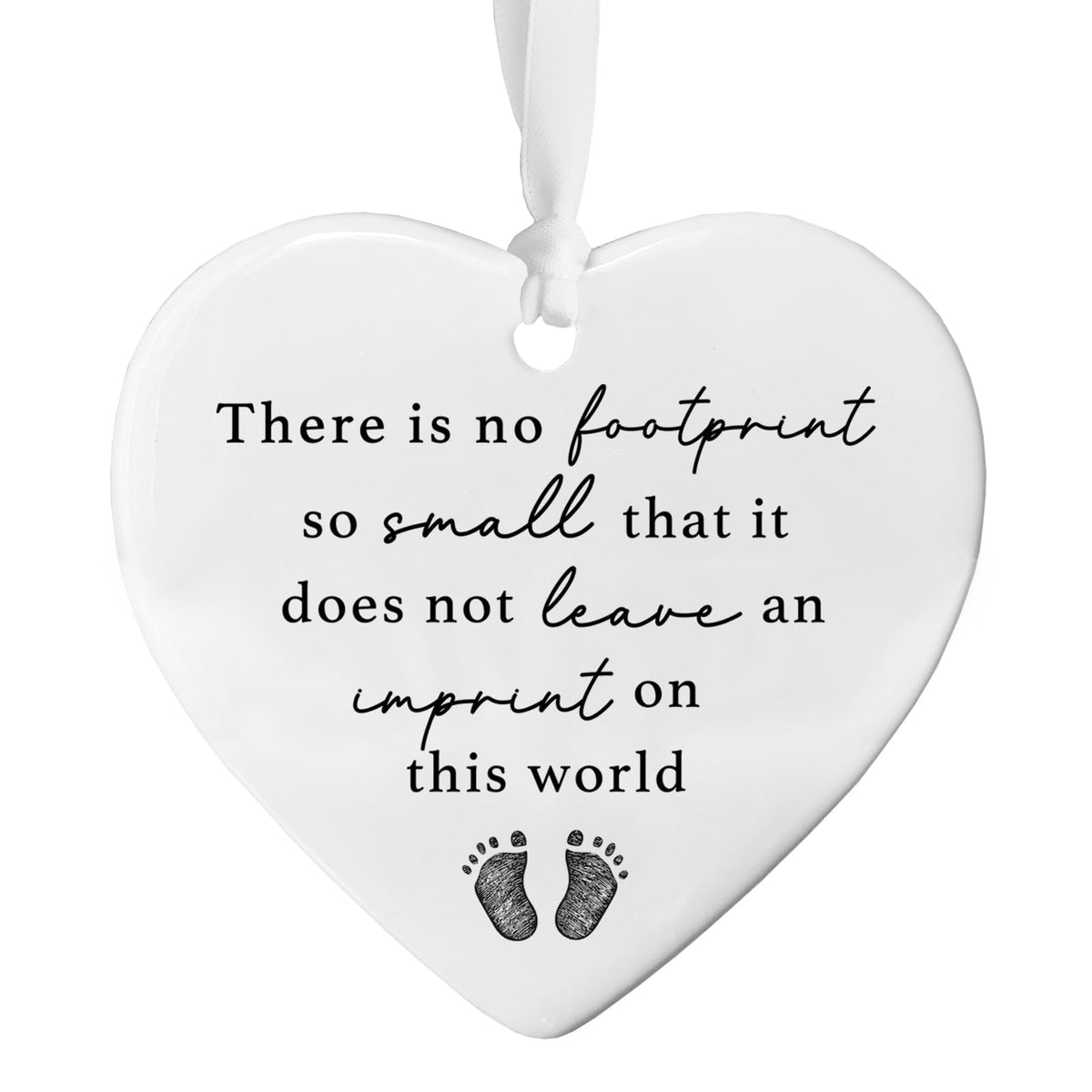 Baby Loss Memorial Ornament heart shaped ceramic keepsake