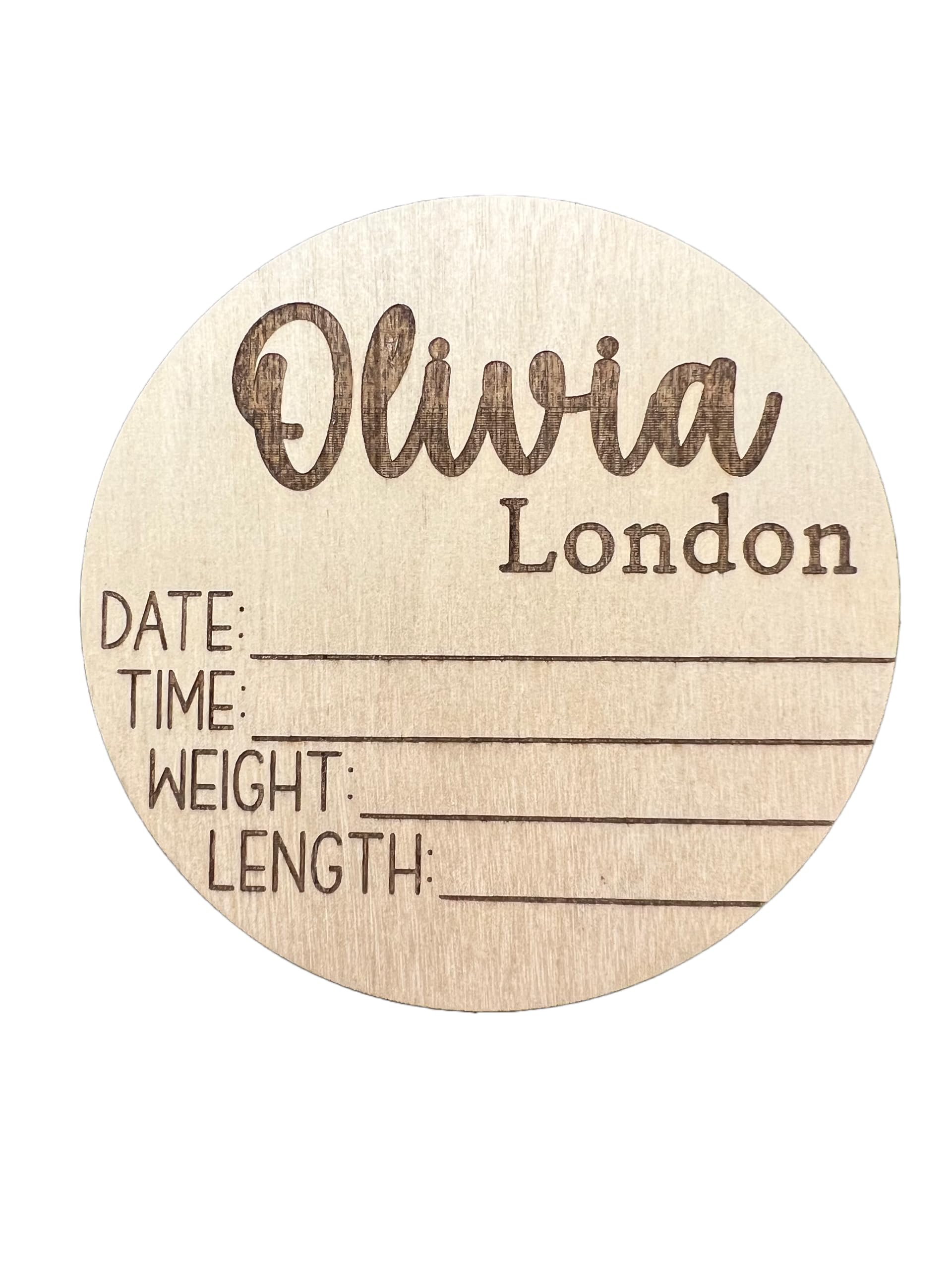 6-inch round laser engraved birch sign