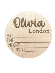 6-inch round laser engraved birch sign
