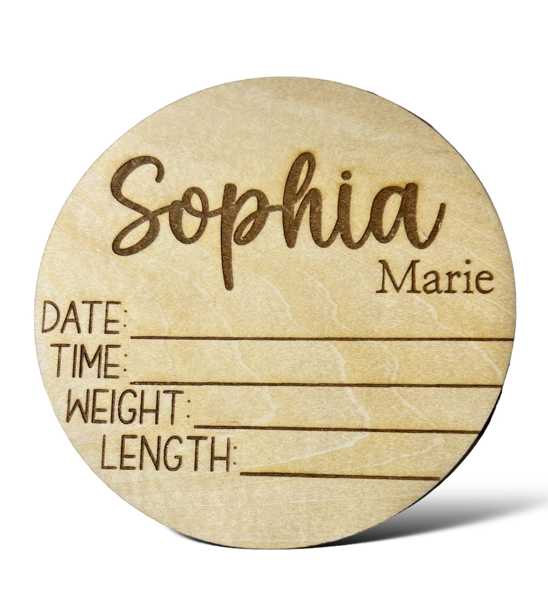 8-inch round birch sign for hospital photo prop